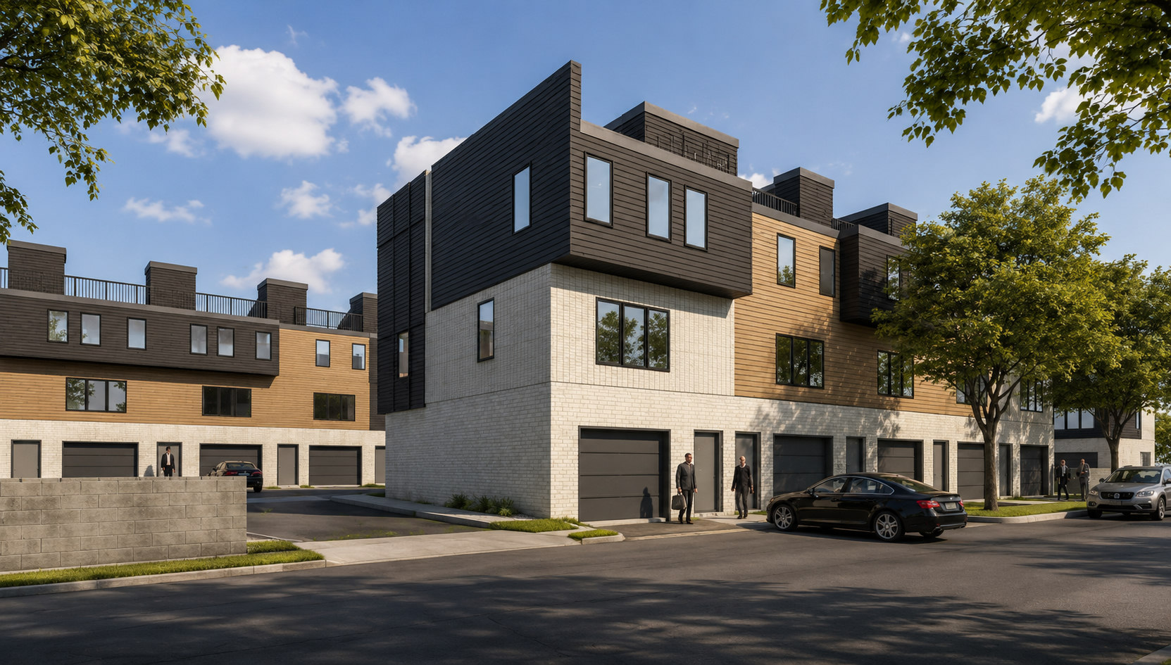 Private parking court rendering